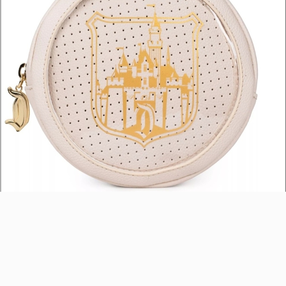Chic Cream and Gold Castle Cosmetic Bag